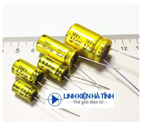 Linh kiện 10 con 4.7UF 100V Tụ phân tần gắn loa treble Elna, tụ lọc tần số cho loa treble Elna