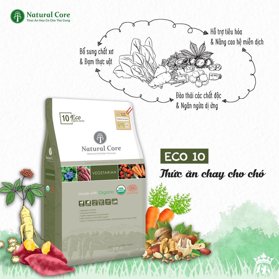 Natural Core hạt rau củ thuần chay cho chó 1kg - 6kg