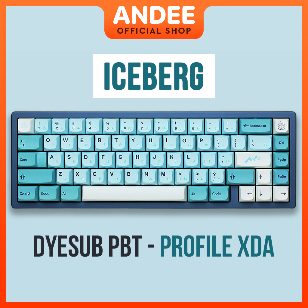 Keycap nút bàn phím XDA Iceberg song ngữ dễ thương cho bàn phím cơ