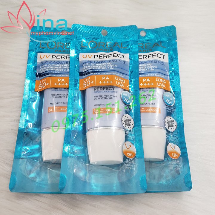 [HCM]KEM CHỐNG NẮNG LOREAL PARIS UV PERFECT AQUA ESSENCE SPF50+ PA++++ 30ML