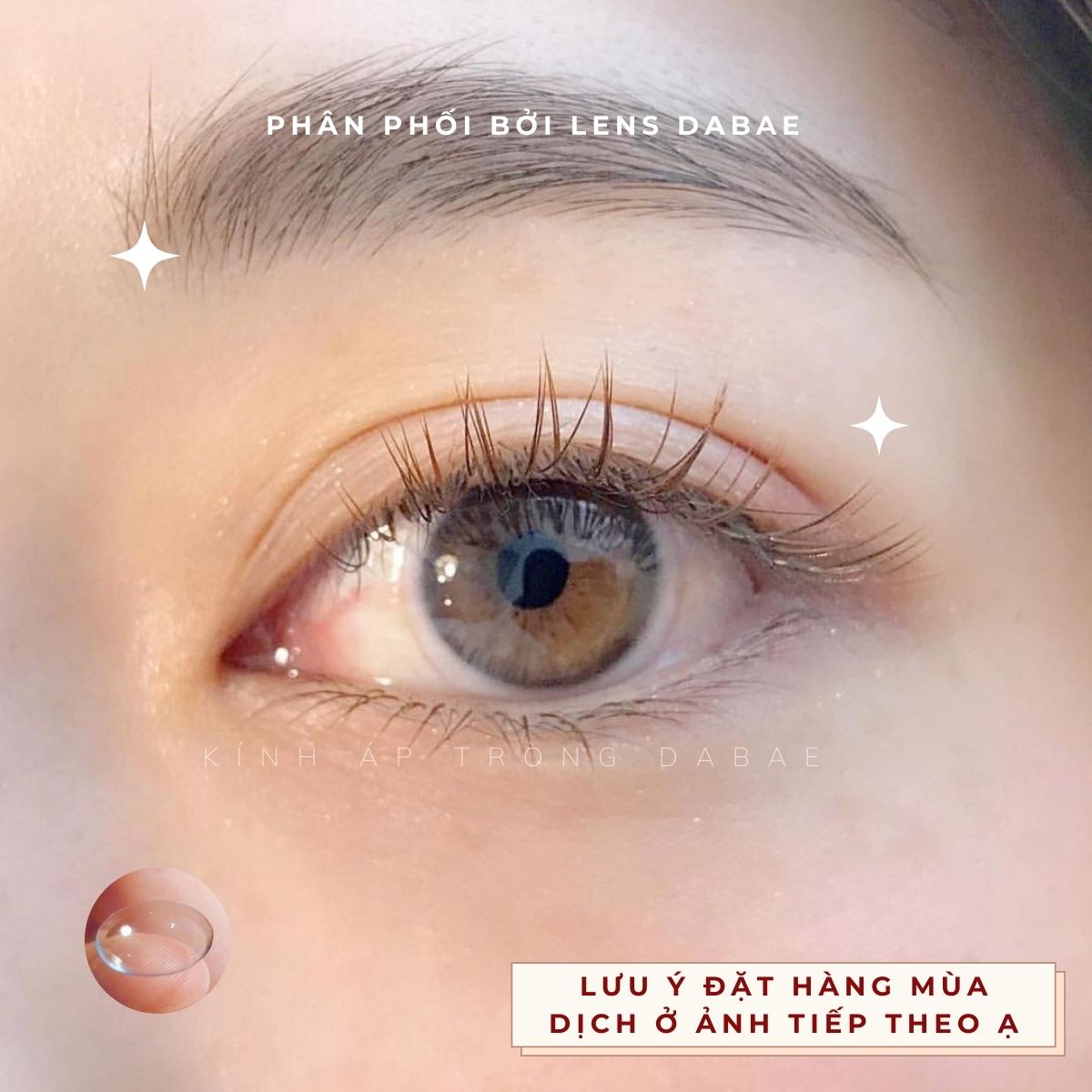 lens mắt cận trong suốt Kính áp tròng Hàn Quốc không màu DABAE