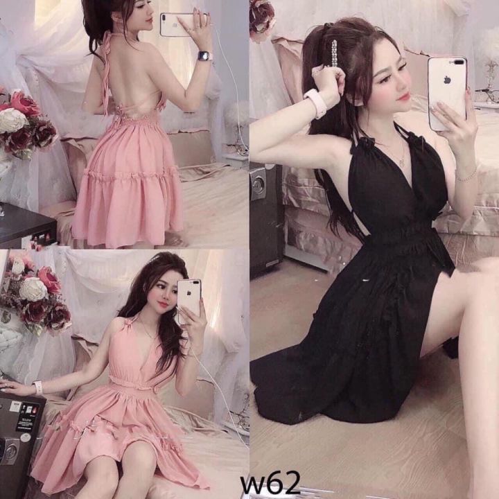 Đầm buộc dây thun cát phong cách công chúa