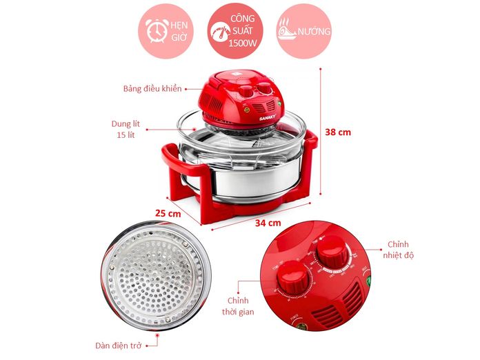 Lò Nướng Thủy Tinh Sanaky VH-188D