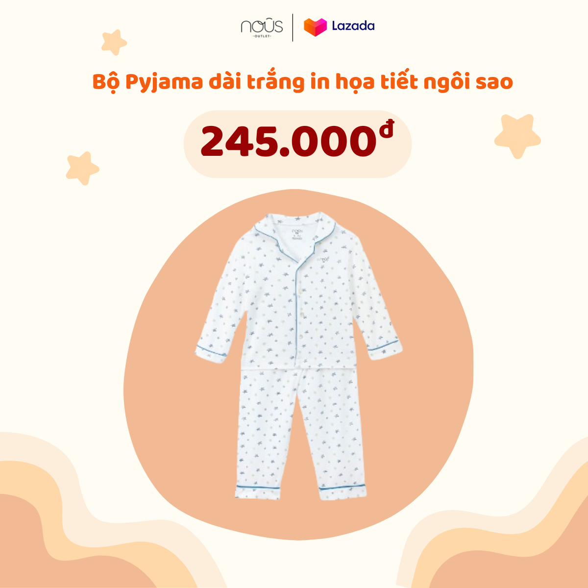 Bộ đồ ngủ pyjama Nous cho bé trai, bé gái
