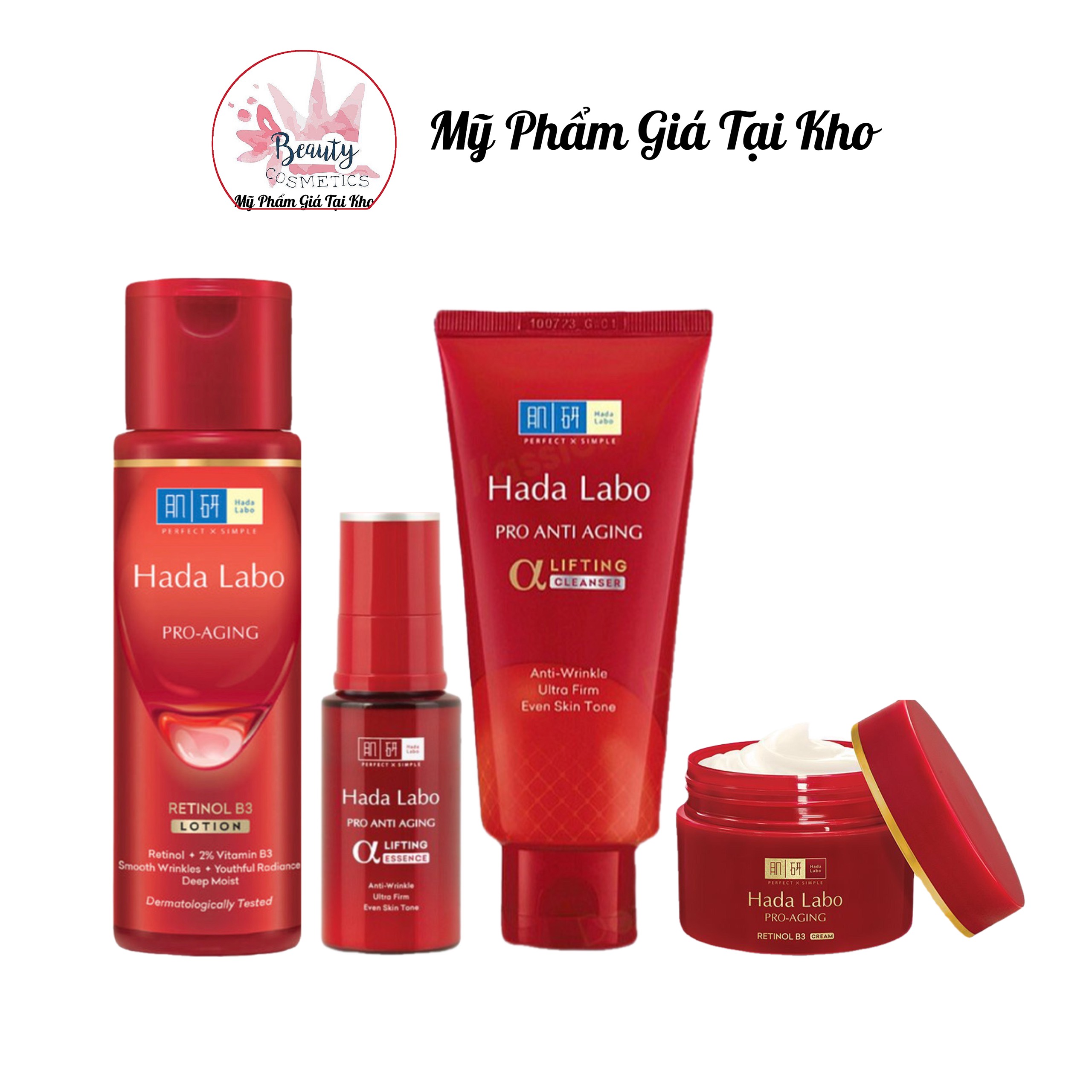 Bộ Sản Phẩm Chống Lão Hóa Dưỡng Ẩm Hada Labo Pro Anti Aging Collagen Plus