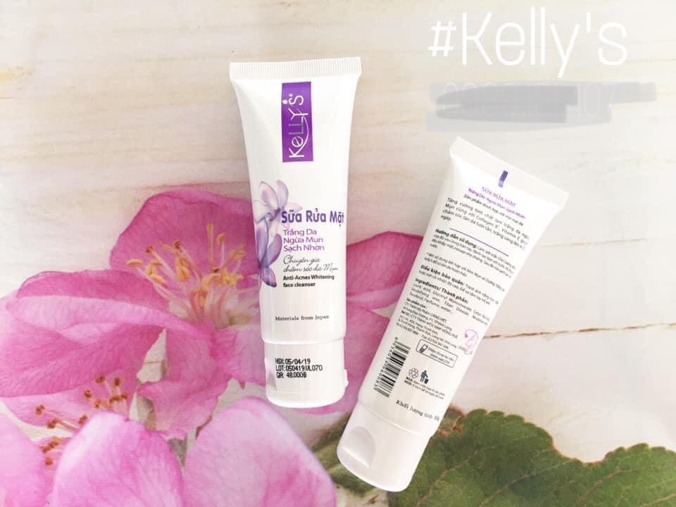 Sữa Rửa Mặt Trắng Da Ngừa Mụn Kelly’s 50g