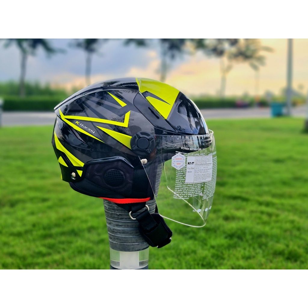 Nón bảo hiểm kyt tiger jet màu đen vàng