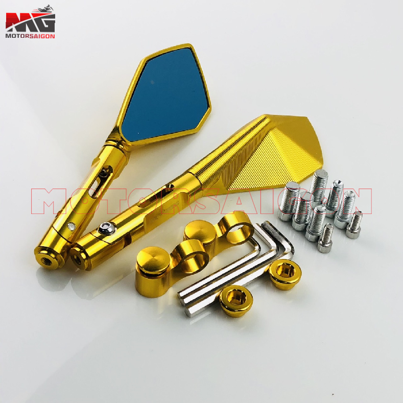 Kiếng chiếu hậu 5 cạnh Rizoma (gương xe máy) nhập khẩu fullbox dòng cao cấp gắn cho tất cả các dòng xe hiện nay đầy đủ phụ kiện kèm theo 1 cặp trái và phải