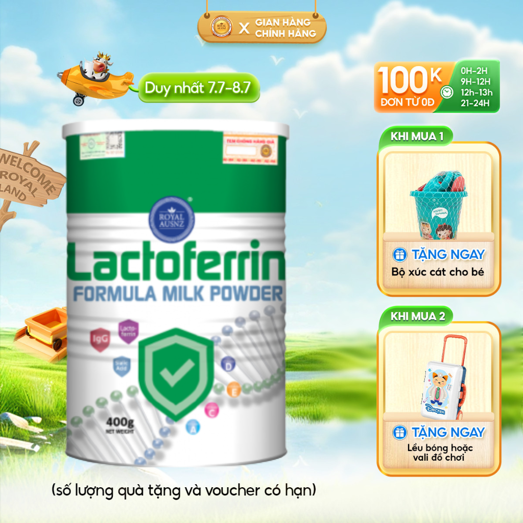 [DTAE T11.2024] Sữa Tăng Sức Đề Kháng Cho Bé Hoàng Gia Úc  Royal Ausnz Lactoferrin Formula Milk Powder Tăng Cường Miễn Dịch Và Sức Đề Kháng Vượt Trội 400g