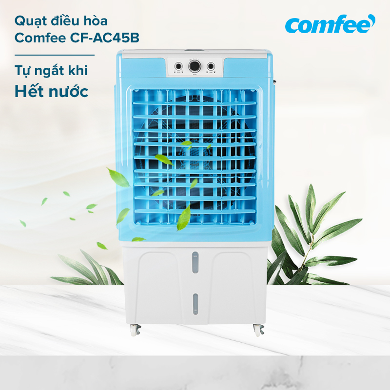 Quạt hơi nước điều hòa comfee cf-ac45b - máy lạnh di động - công suất lớn 130w sử dùng cho phòng đến 30 mét vuông - hàng chính hãng