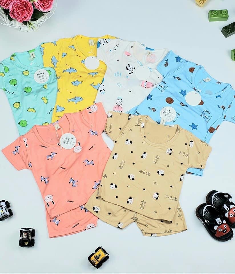 Sét Bộ Cộc Tay Thun Lạnh Cho Bé Trai, Bé Gái size 7 a18kg