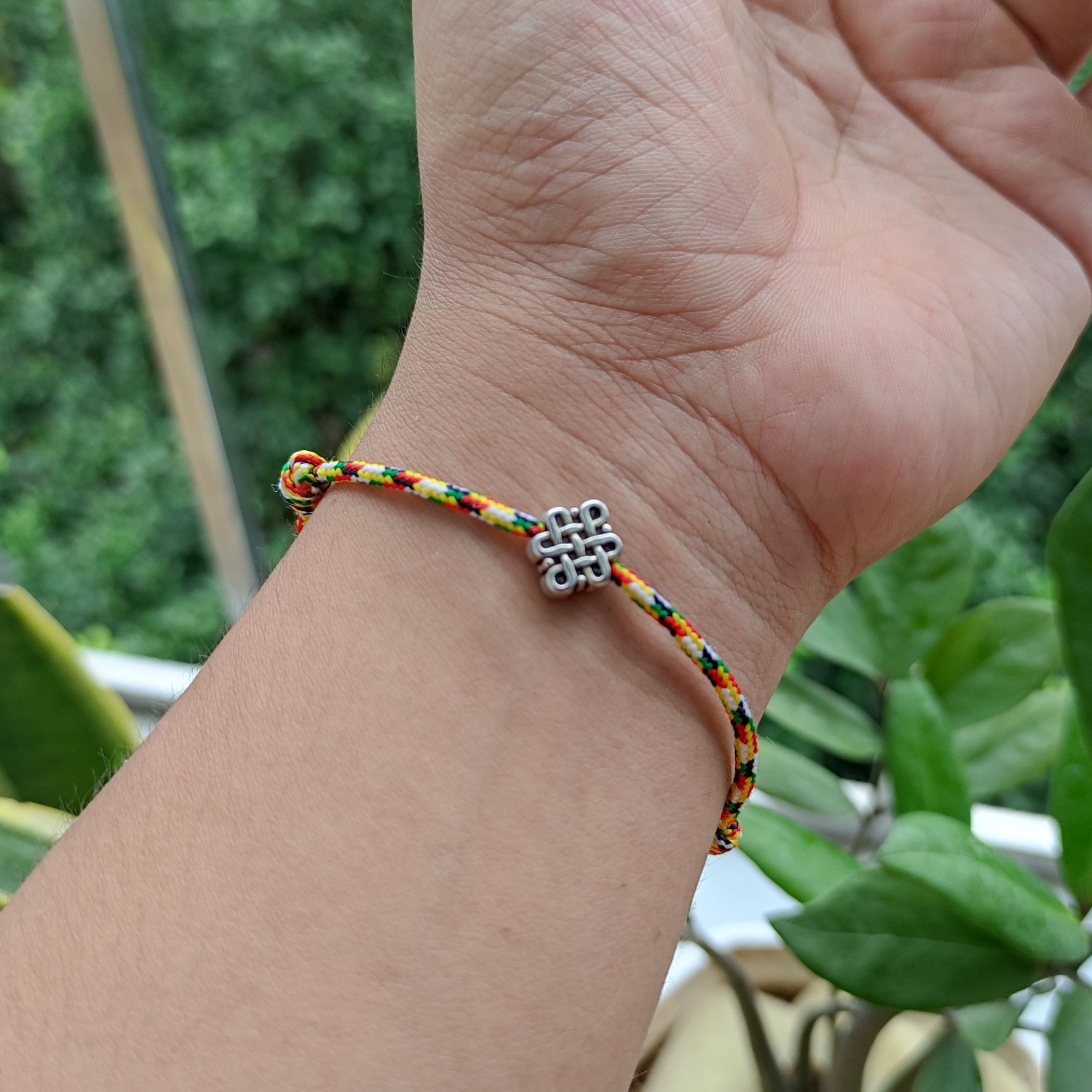 Vòng tay dây chỉ ngũ sắc bện charm cát tường may mắn bình an - nb jewelry