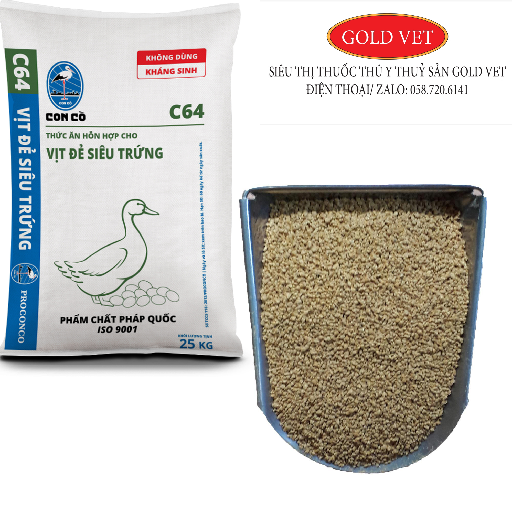 C64 Cám hỗn hợp cho vịt đẻ siêu trứng