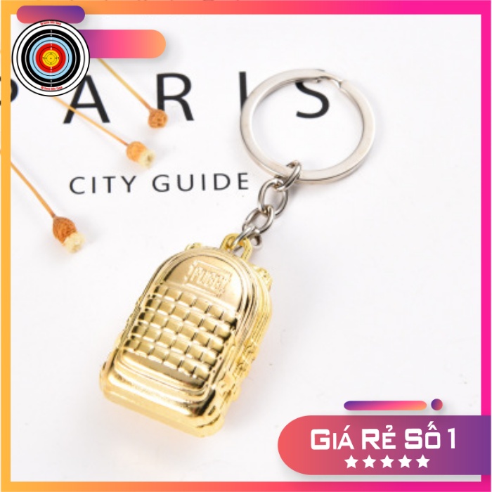 Móc Khóa PUBG  - Balo 3 Vàng kim loại cao cấp(Game Pubg)