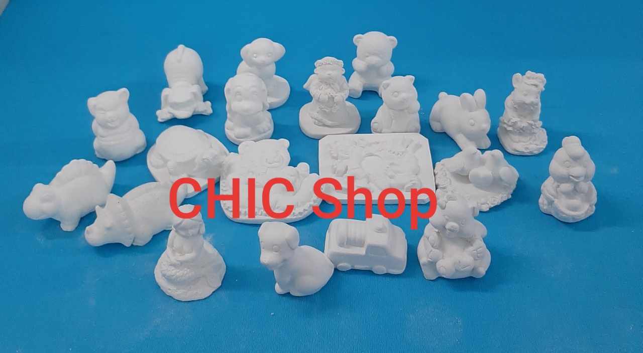 Bộ 20 tượng tô màu thạch cao size 5-7cm không kèm màu