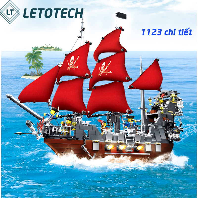 Bộ lắp ráp lego Tàu hải tặc siêu KHỔNG LỒ 1123 chi tiết