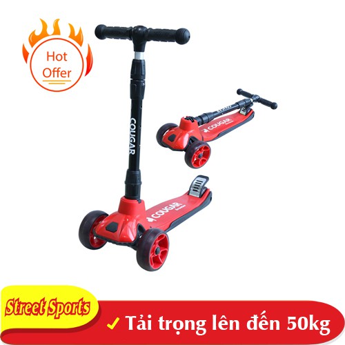 Xe Trượt Scooter Cougar Pro Xe Scooter an toàn cho trẻ em chịu lực dưới 50 kg