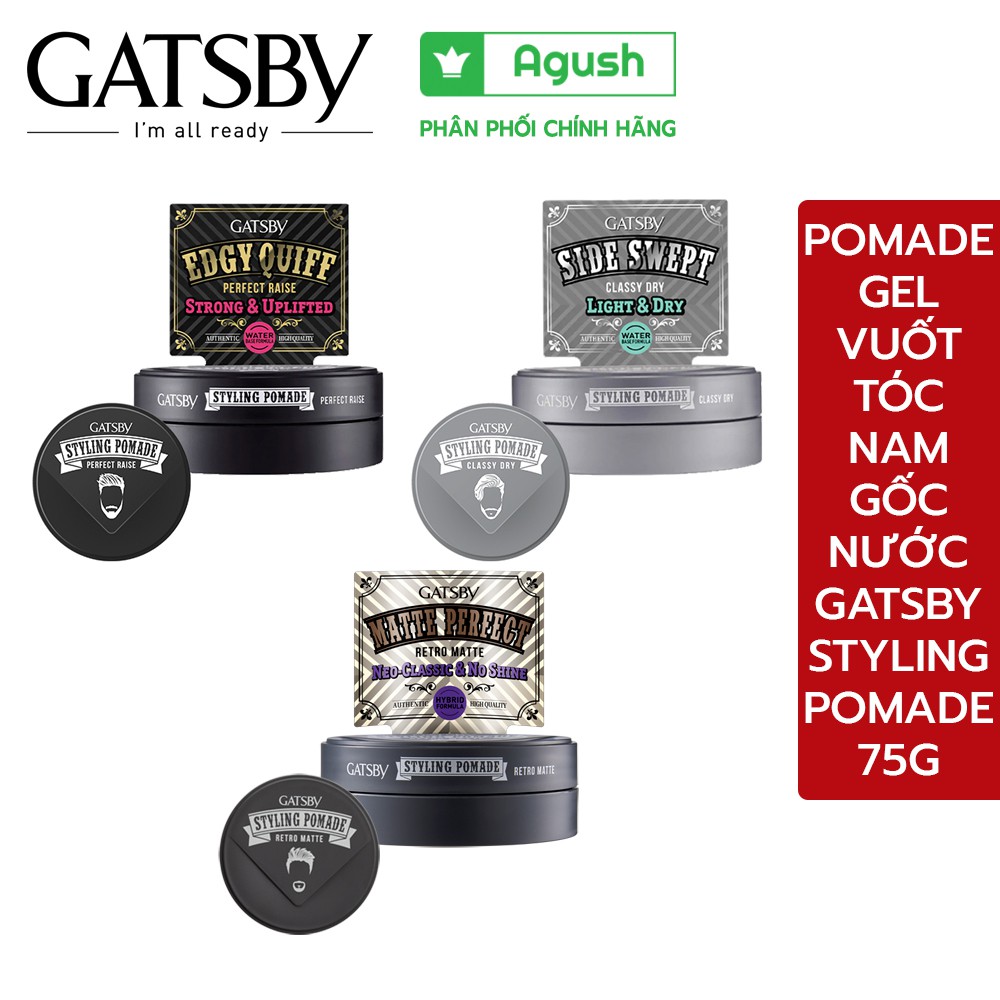 [Chính Hãng 100%] Sáp Vuốt Tóc Gatsby Styling Pomade 75g