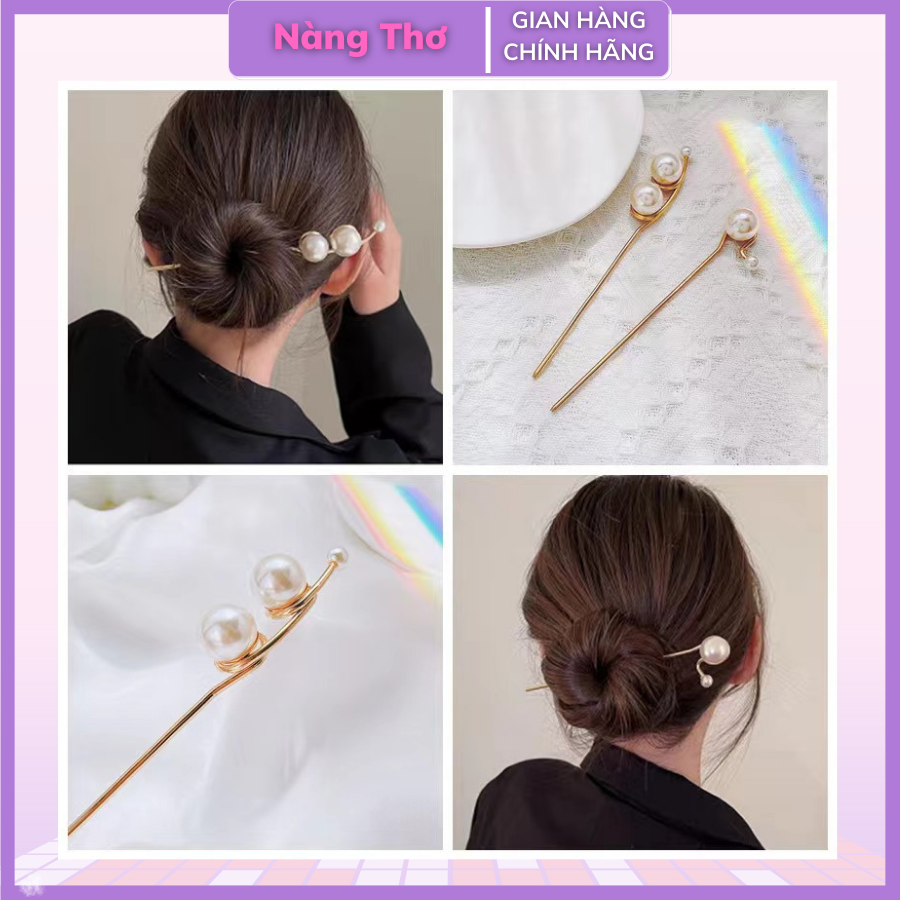 Trâm cài tóc đính hạt châu sang chảnh HOT TREND