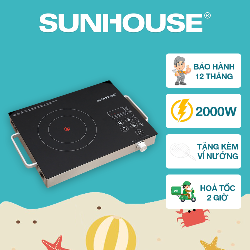 Bếp hồng ngoại cảm ứng SUNHOUSE SHD6017 - Bảo hành 12 tháng