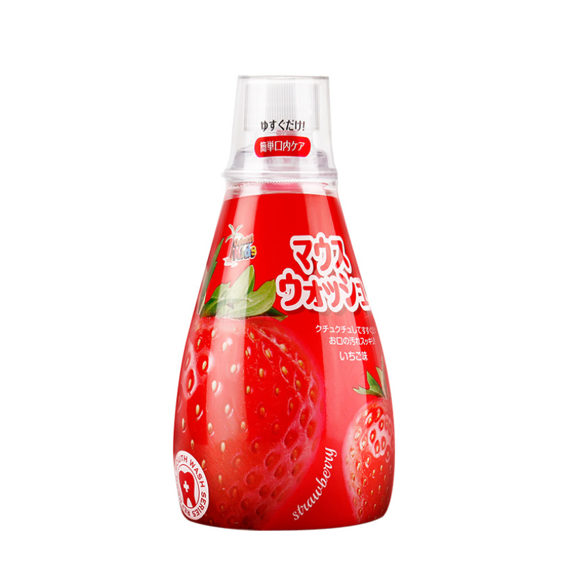 Nước súc miệng trẻ em diệt khuẩn dịu nhẹ Kid Nhật Bản 340ml - Hương dâu
