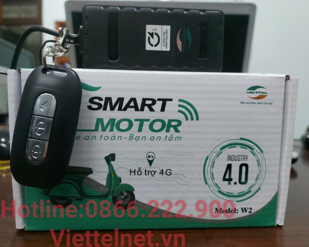 Khóa chống trộm định vị xe máy - smart motor Viettel W2 có remote