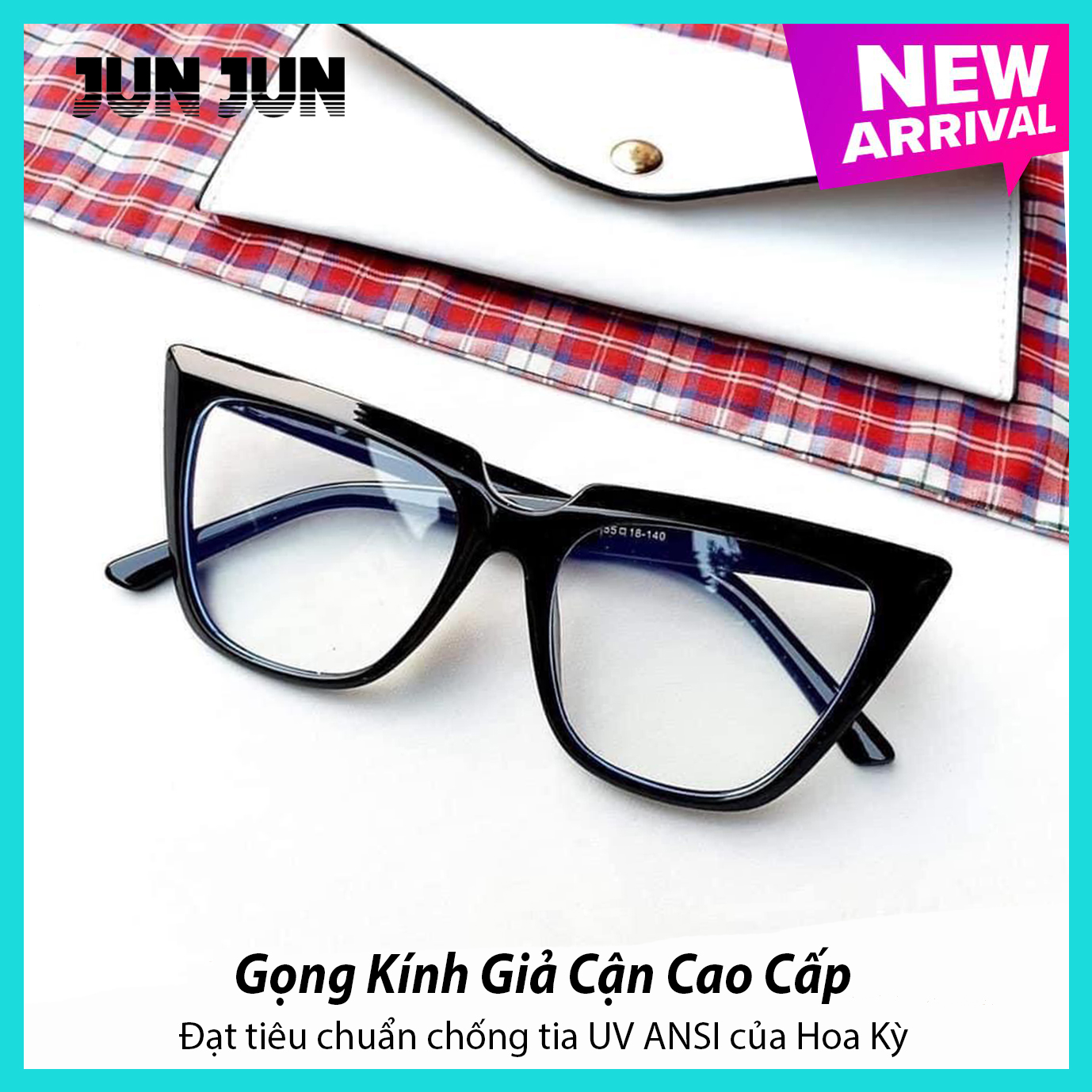 Mắt kính giả cận nữ Hàn Quốc cao cấp - Gọng kính cận không độ Hàn Quốc chống tia UV cực tốt 3362