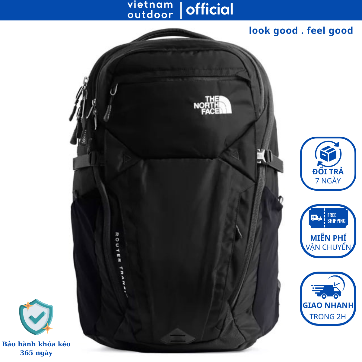 Balo Laptop Du Lịch THE NORTH FACE ROUTER TRANSIT 2018 Chính Hãng Đệm Lưng Thoáng Khí Chống Nước Dung Tích Lớn
