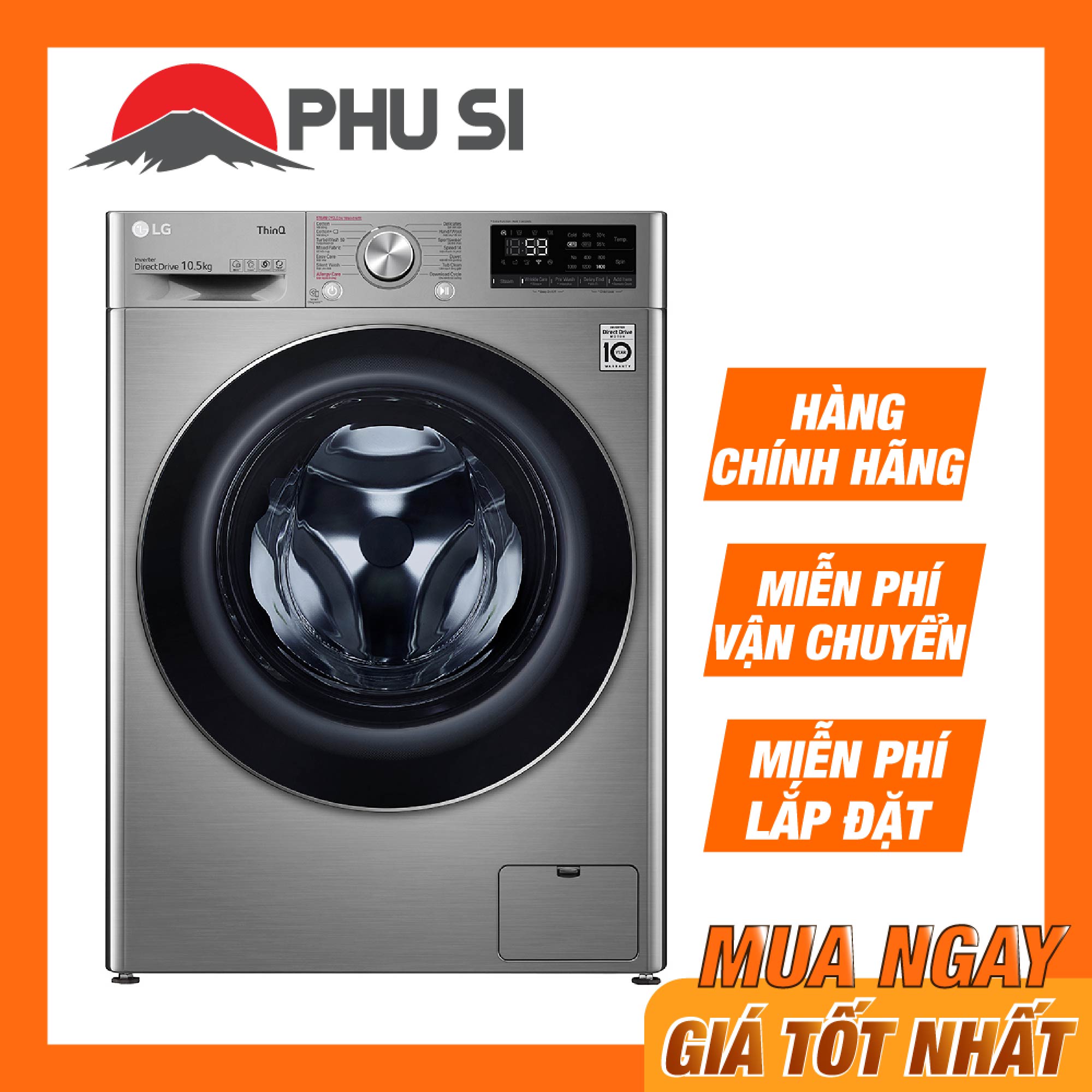 ✅máy giặt lg inverter 10.5 kg fv1450s3v - chỉ giao hcm