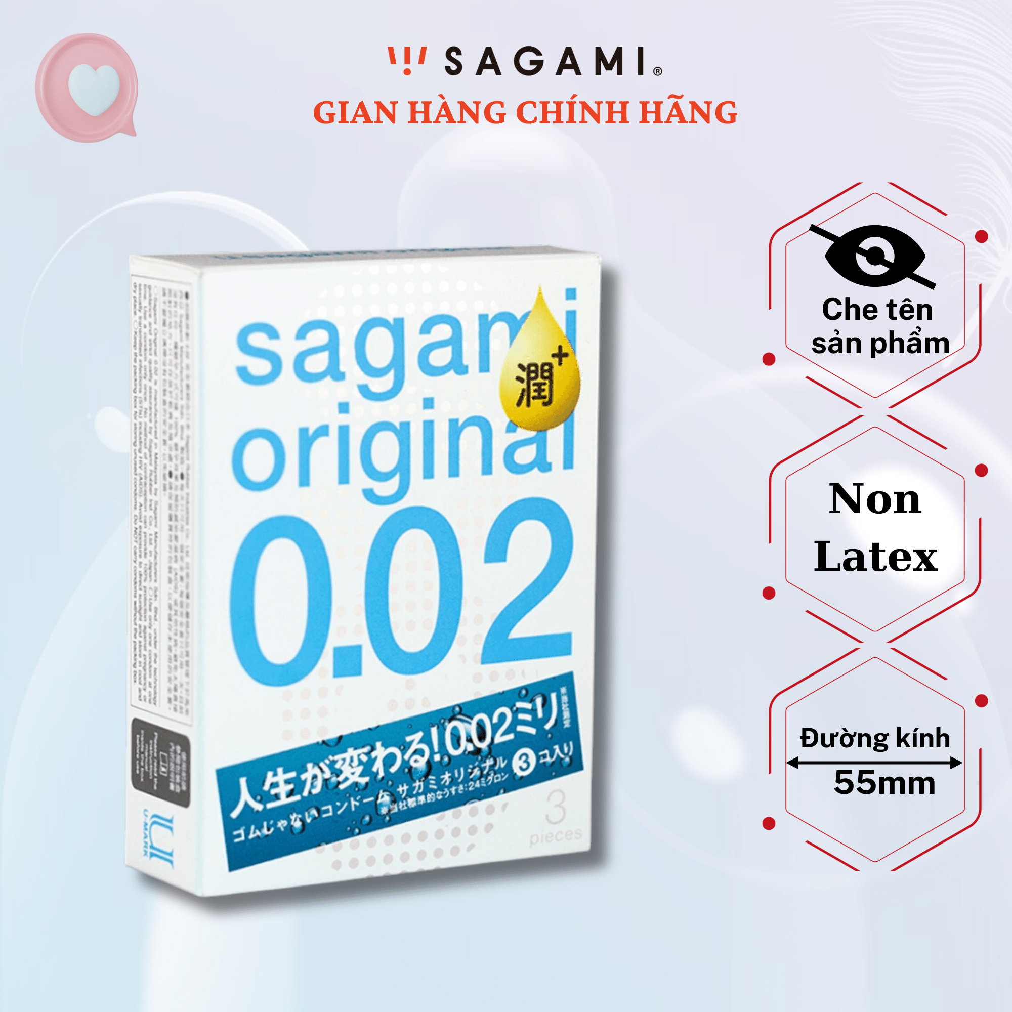 Baocao su Sagami Original 0.02 Extra (Hộp 3) - Tăng 30% Gel - Siêu mỏng 0.02mm