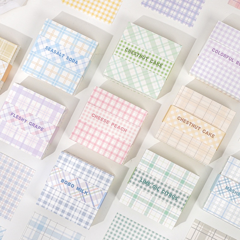 Giấy note - set 200 tờ giấy ghi chú/ giấy nền caro pastel