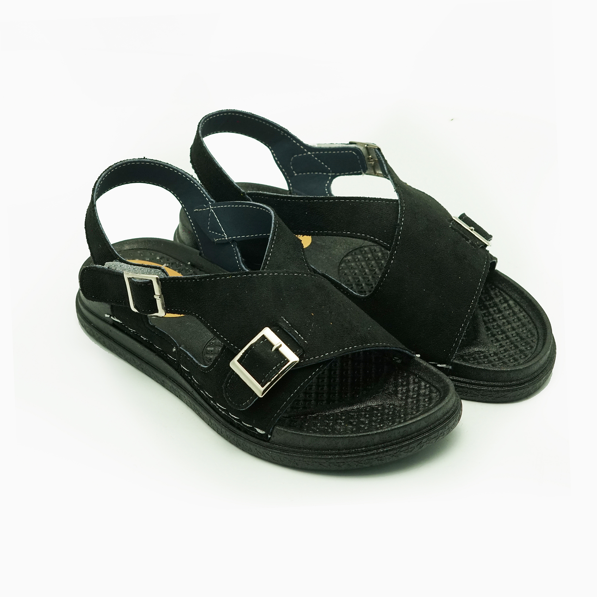 Giày sandal bánh mì nữ quai chéo phối khuyên F31