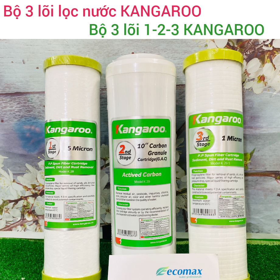 Bộ lõi lọc nước Kangaroo - lõi lọc nước kangaroo - bộ 3 lõi lọc nước kangaroo