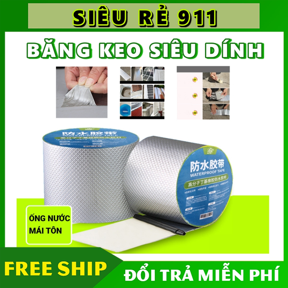 Băng dán siêu dính dán ống nước, mái tôn rộng 5cm/10cm