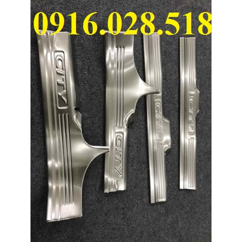 Ốp Bậc Cửa trong, Nẹp Bước Chân to Honda City 2015 2016 2017 2018 2019 2020, Chất Liệu inox Cao Cấp