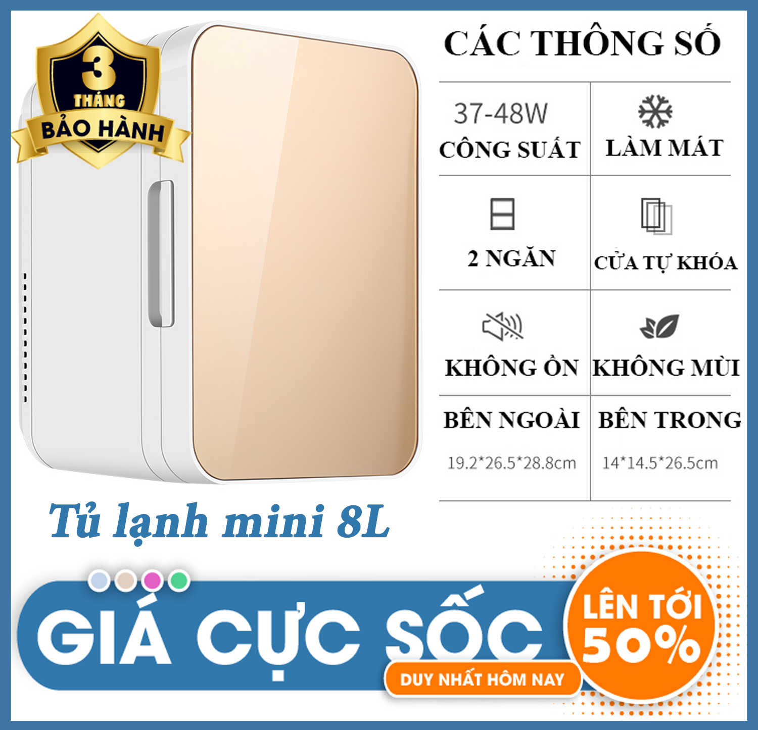 Tủ lạnh- Tủ lạnh mini -Tủ mát mini 8 Lít, hai chiều nóng lạnh dùng cả trong nhà, trên oto, xe hơi Cao cấp ,Tủ lạnh mini 2 chế độ nóng lạnh 8 lít (Bảo hành 1 đổi 1 trong 7 ngày)