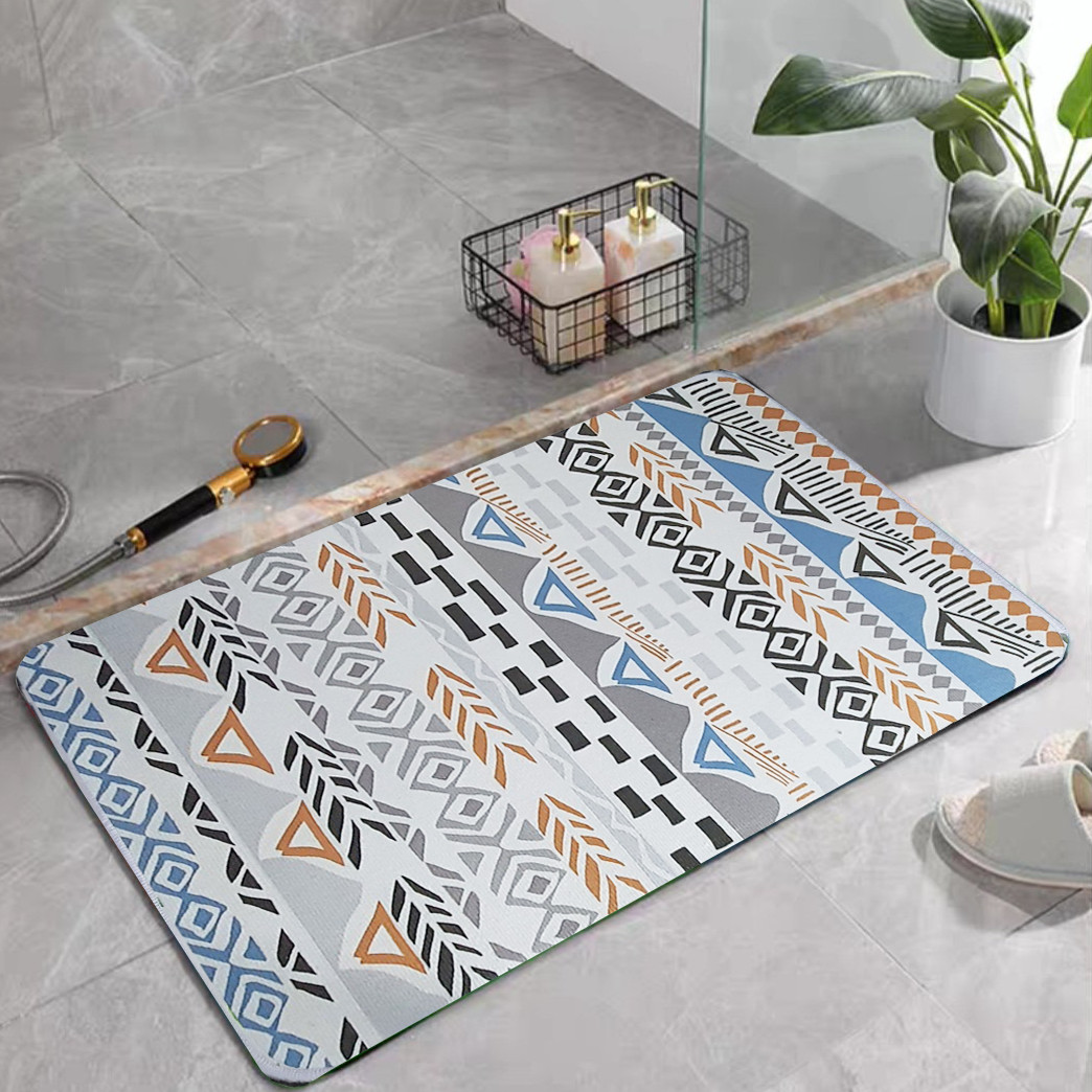 Thảm lau chân, thảm chùi chân nhà tắm hút nước, chống trơn trượt kích thước 60x40cm dễ giặt sạch đa họa tiết và tiện lợi