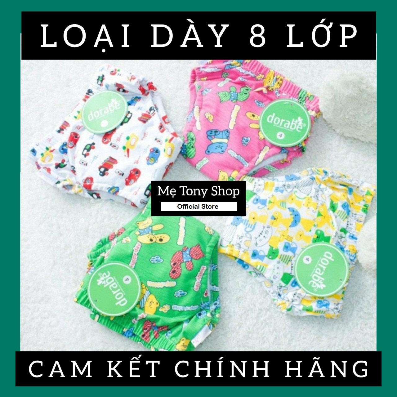 [Loại Dày 8 Lớp]Quần Bỏ Bỉm DORABE-Bỉm Vải DORABE Chính Hãng (Đủ Size 3-22kg)