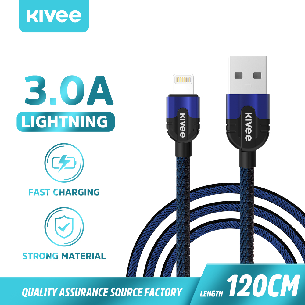 KIVEE Cáp Sạc Type-C 3A Cáp Sạc Micro USB Đường dữ liệu Sạc nhanh cho điện thoại di động Xiaomi Samsung Huawei Cáp Sạc Lightning cho iPhone Chiều dài: 1,2M(CB104)