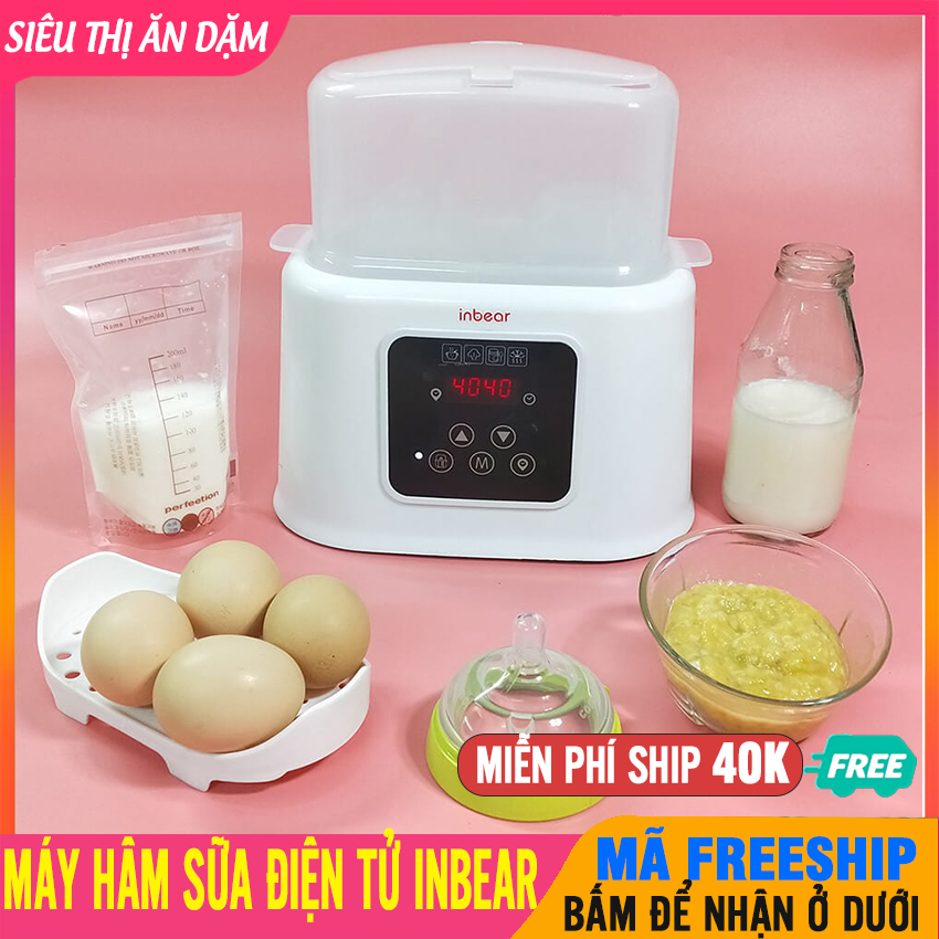 Máy hâm sữa tiệt trùng điện tử inbear 6 chức năng đun nước pha sữa, hâm thức ăn, rã đông, hẹn giờ, bình hâm sữa mẹ giữ ấm - may ham sua tiet trung inbear - 8938538861027