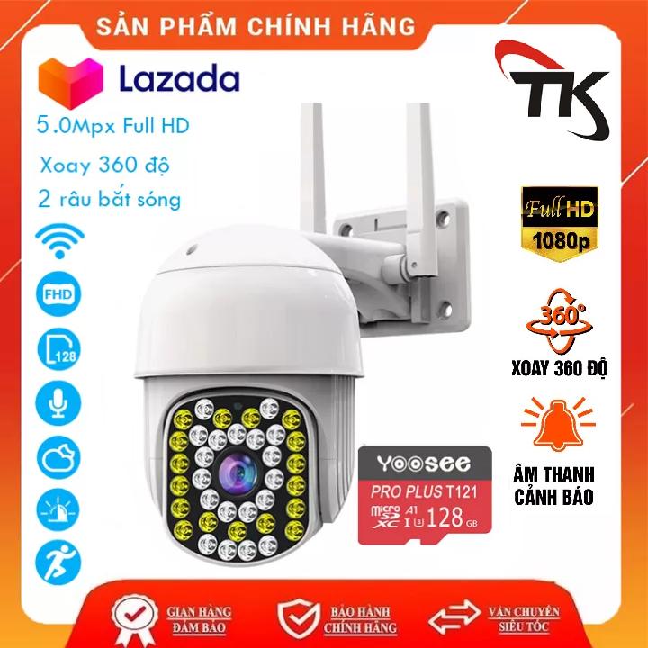 Camera wifi camera yoosee Ptz2R38LED 5.0Mpx Full HD hình ảnh sắc nét
