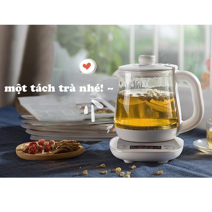 ấm đun nước pha trà đa năng Bear YSH-A08U6, ấm trà chịu nhiệt tiện ích cho gia đình, ấm trà thủy tinh dày dặn cao cấp