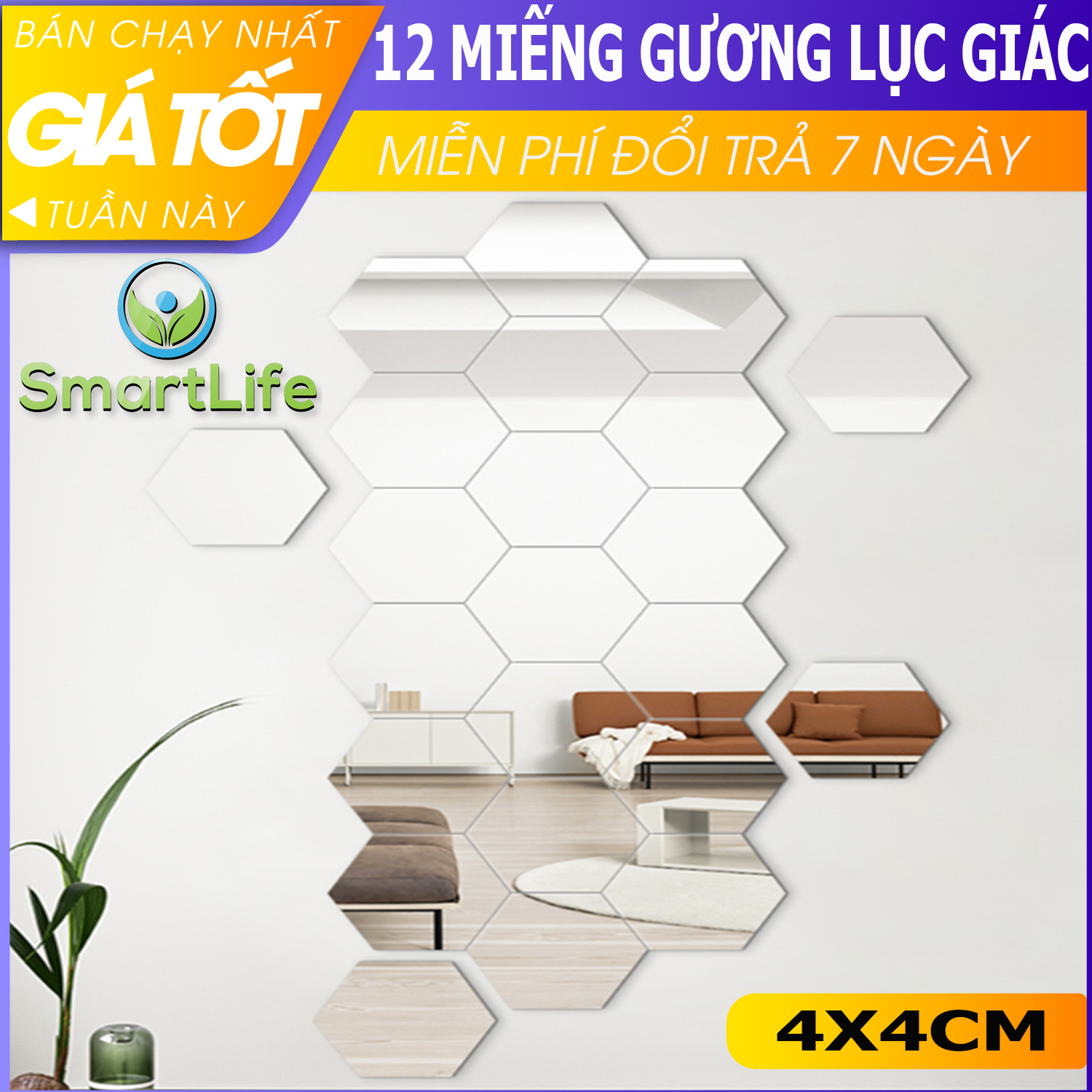 [SET 12 TẤM LỤC GIÁC] Gương Dán Tường 3D Hình Lục Giác Decal Dán Tường , Gương Dẻo Dán Tường Trang Trí Tự Dính Tường Cho Phòng Khách Phòng Ngủ Gương Acrylic Dán Tường , Gương Decor Lục Giác