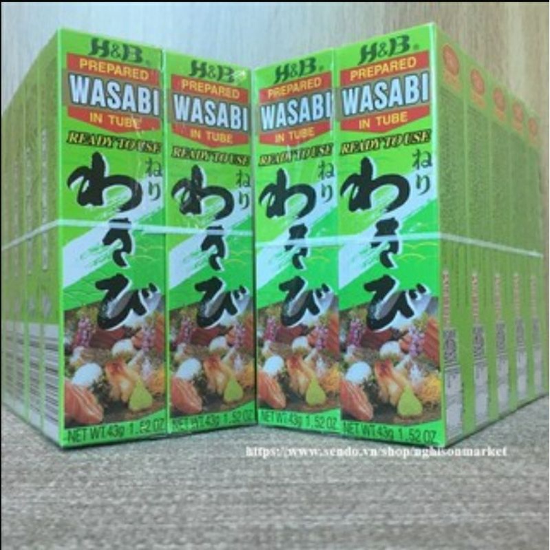 Lốc Mù Tạt xanh Wasabi H&B 43gr (1 lốc = 10 tuýp) 💯 Hàng công ty có tem chính hãng