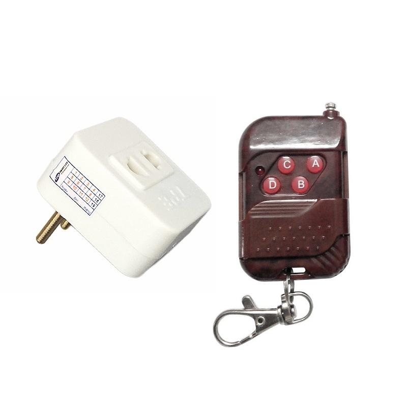 Bộ ổ cắm điều khiển từ xa TF10v2 + Remote RF vỏ vân gỗ R1VG315