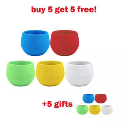[HCM]10 Cái Chậu Hoa Nhỏ Nhiều Màu Hoa Nhựa Tròn Chậu Hoa Chậu Trồng Cây Cây Mọng Nước Cây Trang Trí Hoa Để Bàn Chậu Hoa