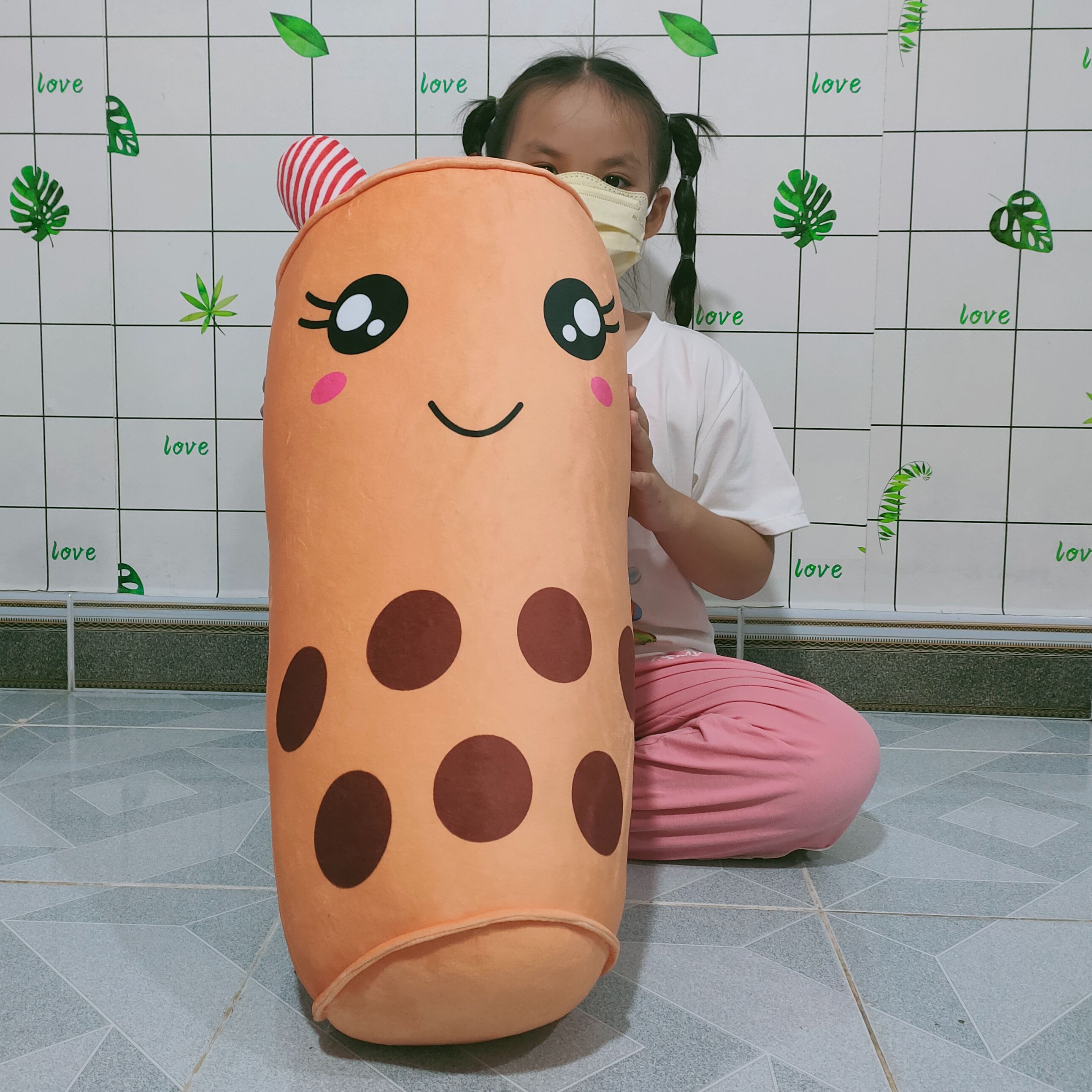 GỐI ÔM NGỦ HÌNH TRÀ SỮA KHỔNG LỒ 70CM VẢI MINISO SIÊU MỀM MỊN