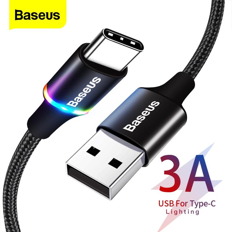 BASEUS Dây sạc nhanh USB type C tốc độ truyền dữ liệu 480Mbps dành cho Samsung S21 S20 S10 chiều dài