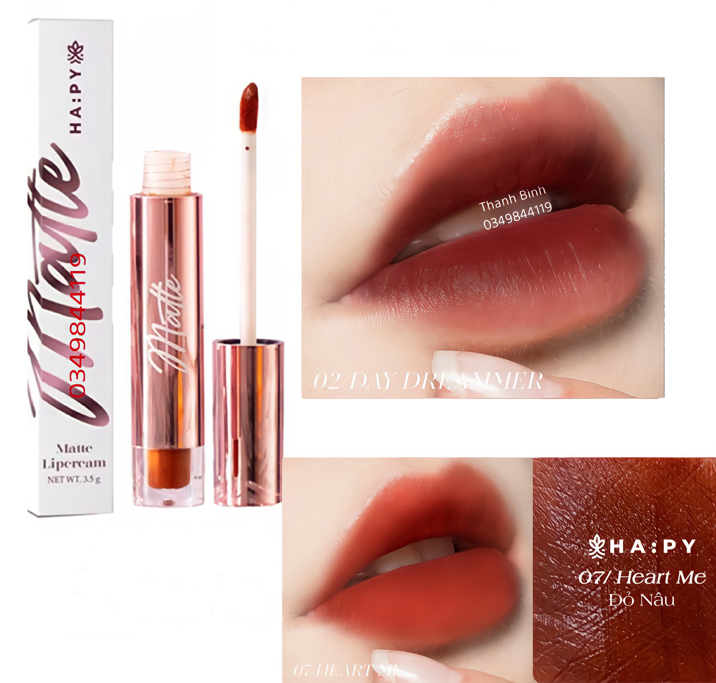 Son Happy kem lì Mattle Lipcream , Son Hapy siêu lì