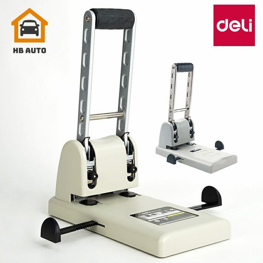 [FreeshipMAX] Máy đục lỗ giấy lớn 2 lỗ 100 tờ Deli E0130 vỏ kim loại SPCC